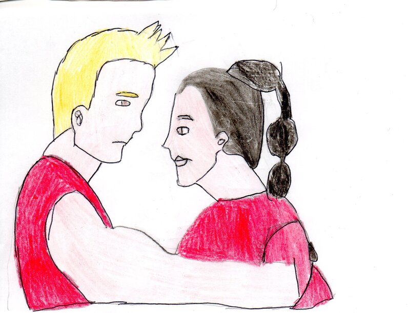 Couple Embracing — Red, Intimate