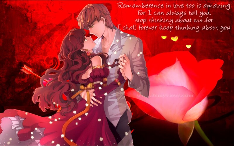 Couple Embracing — Red, Romantic, Anime