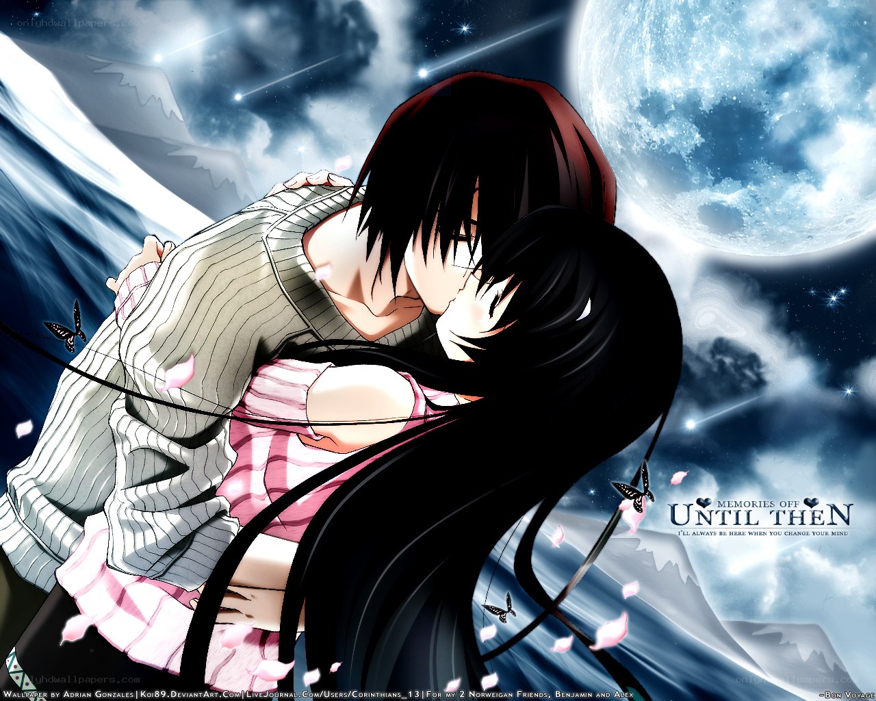 couple embracing under moonlight