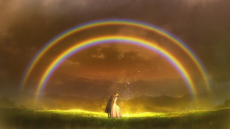 Couple Embracing under Rainbow — Yellow