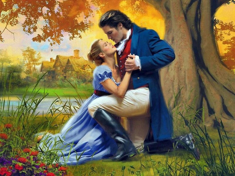 Couple Embracing under Tree