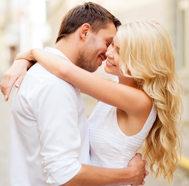 Couple Embracing — White, Affectionate