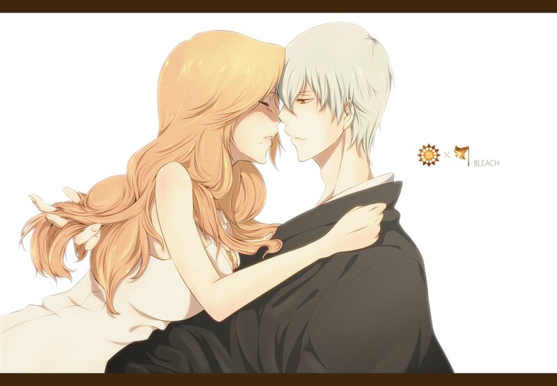 Couple Embracing — White, Intimate, Anime, Woman