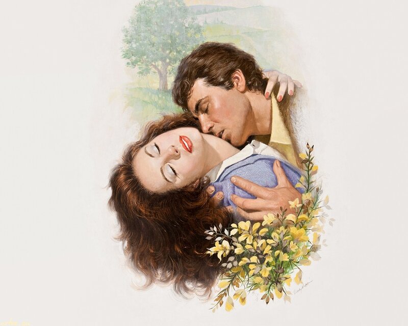 Couple Embracing — Yellow, Romantic, Spring