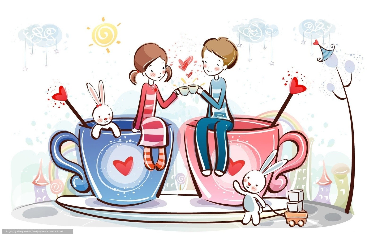 Couple enjoying tea together