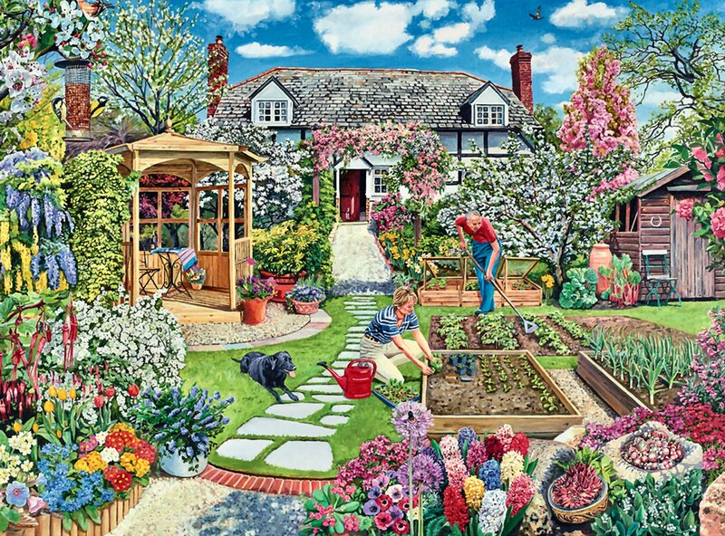 Couple Gardening in Backyard
