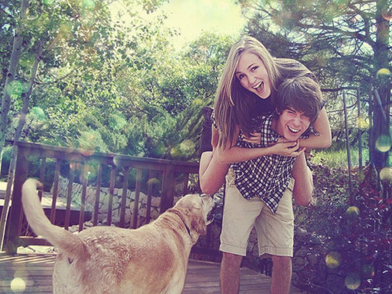 Couple Giving Piggyback