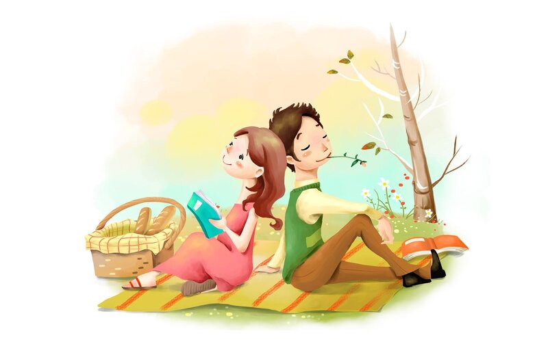 Couple having a picnic