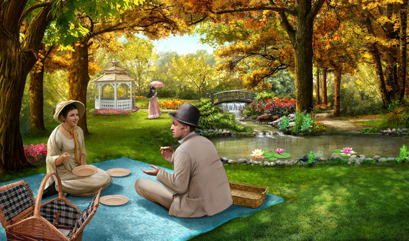 Couple Having Picnic — Green, Serene, Autumn