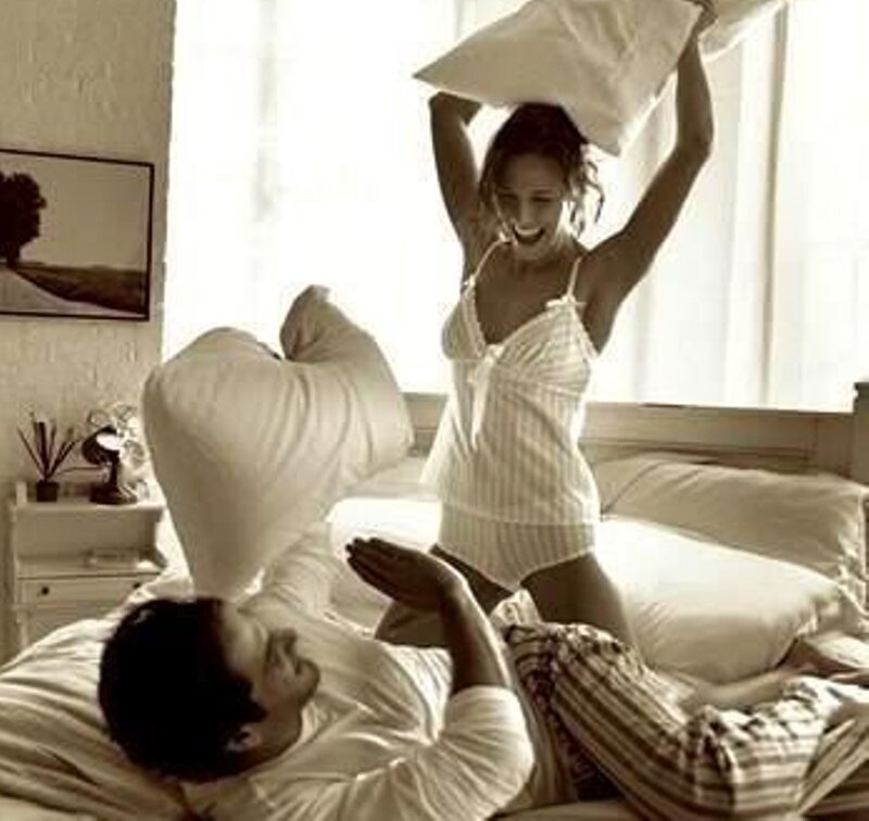 Couple Having Pillow Fight