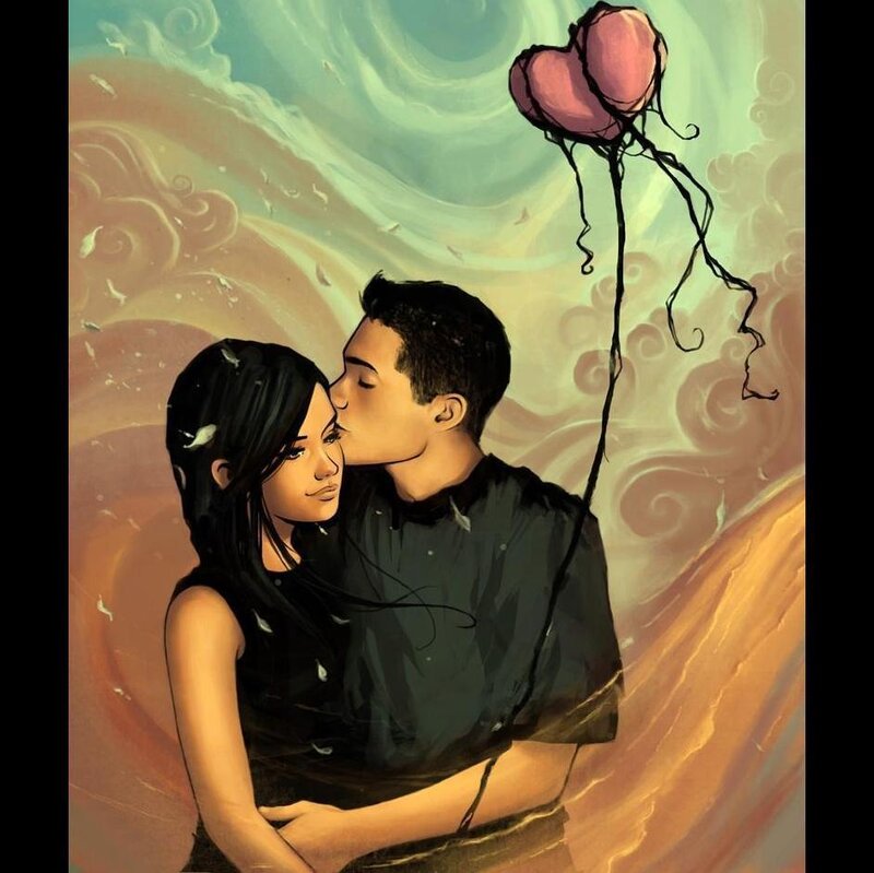 Couple Holding Balloon
