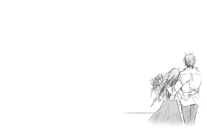 couple holding flowers