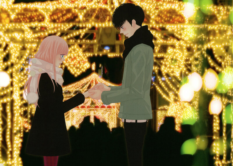 couple holding hands at night