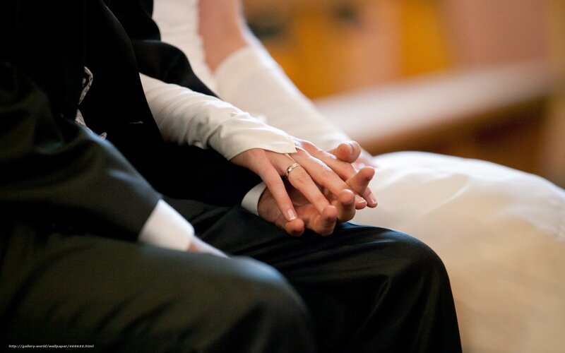 Couple Holding Hands — Black, Intimate, Photograph, Rings