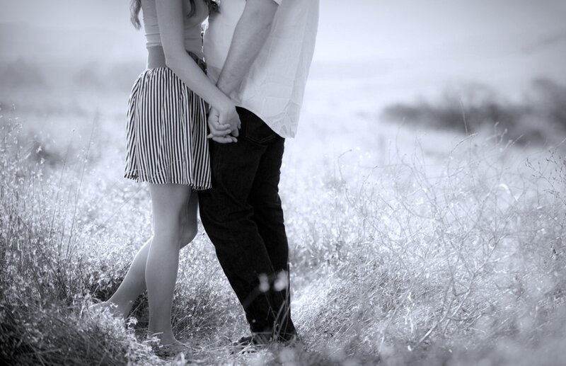 Couple Holding Hands — Black, Serene, Photograph