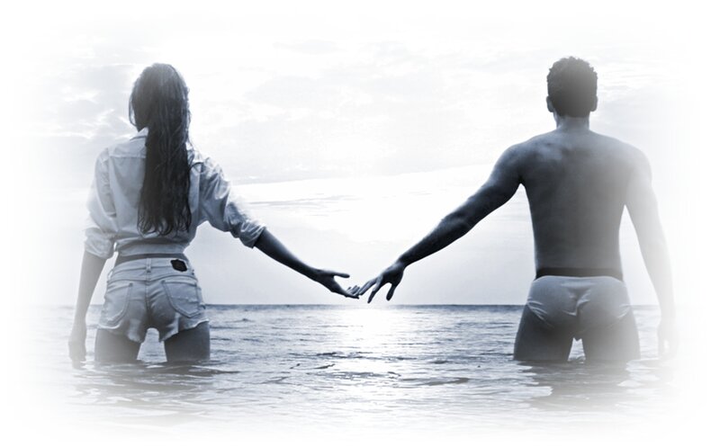 Couple Holding Hands — Black, Serene