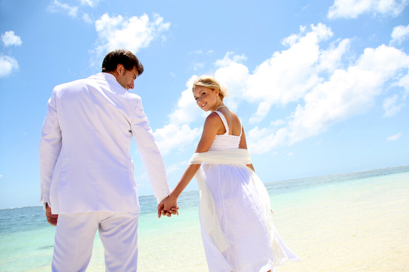Couple Holding Hands — Blue, Serene, Afternoon, Photograph, Beach, Ocean