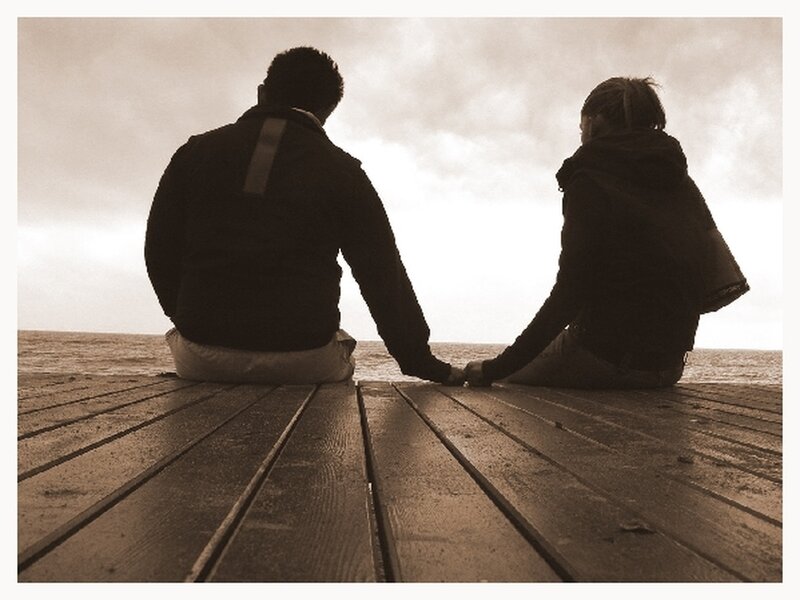 Couple Holding Hands — Brown, Calm, Photograph