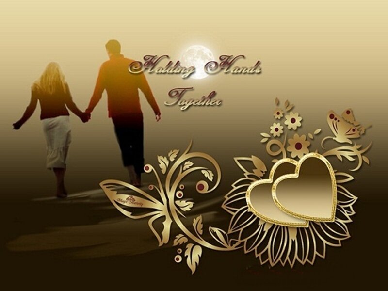 Couple Holding Hands — Gold, Romantic
