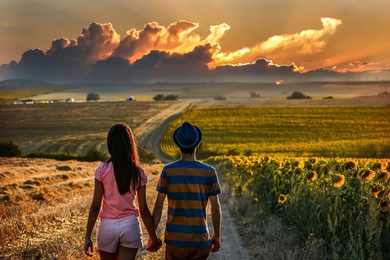 Couple Holding Hands — Golden