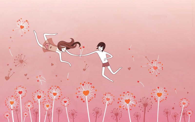 Couple Holding Hands — Pink, Dreamy