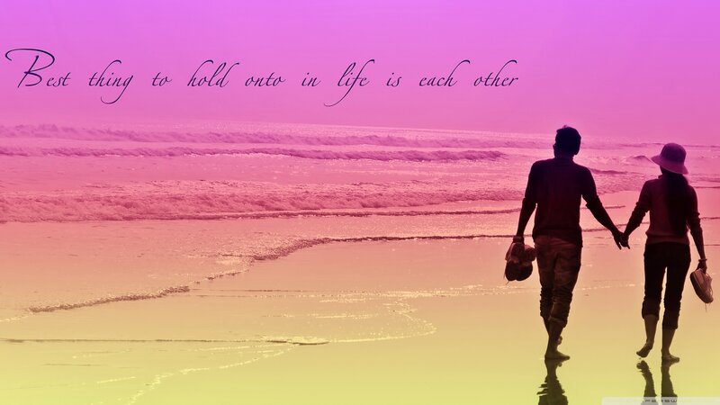 Couple Holding Hands — Pink, Serene