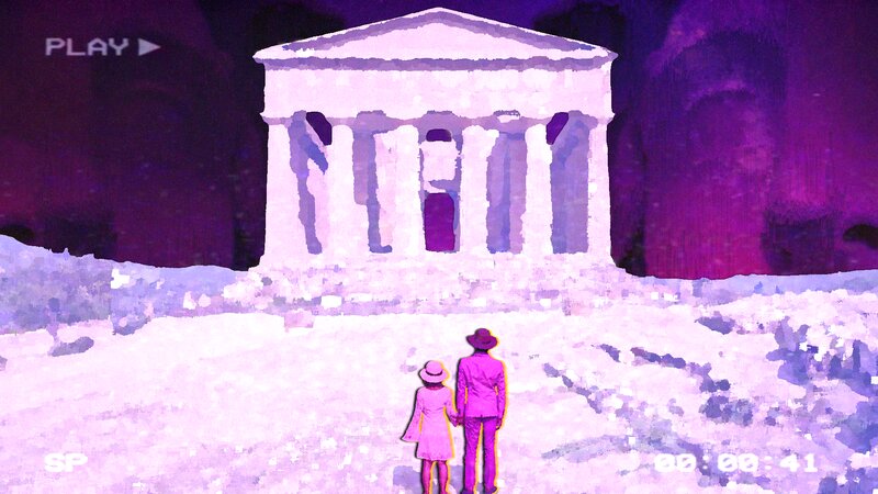 Couple Holding Hands — Purple, Dreamy
