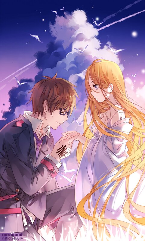 Couple Holding Hands — Purple, Romantic, Night, Anime