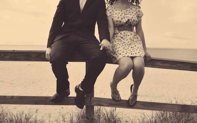 Couple Holding Hands — Sepia