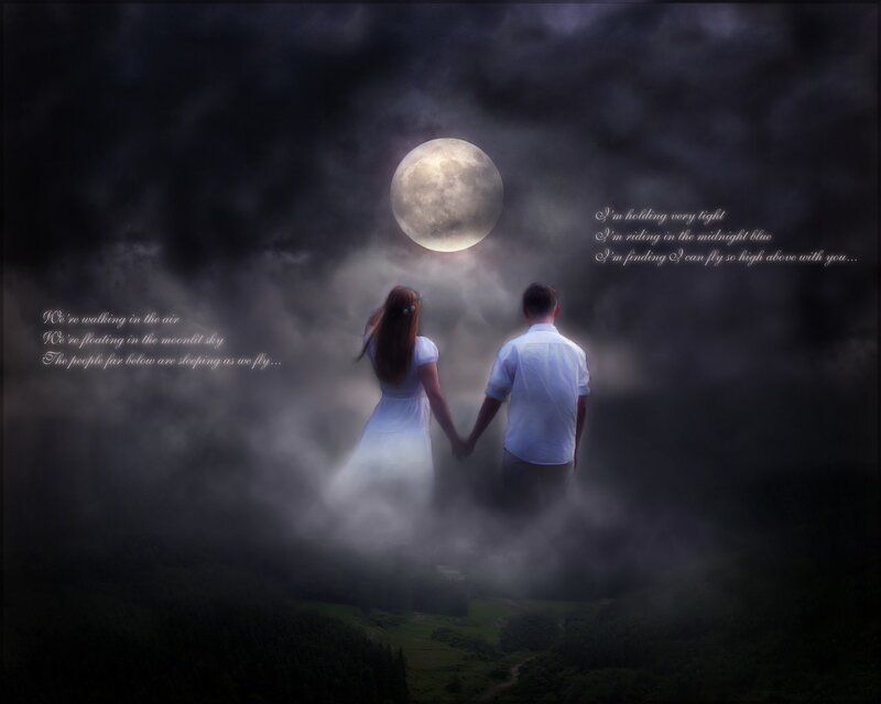 Couple Holding Hands — White, Dreamy