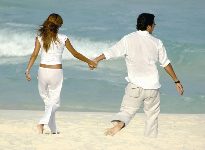 Couple Holding Hands — White, Serene