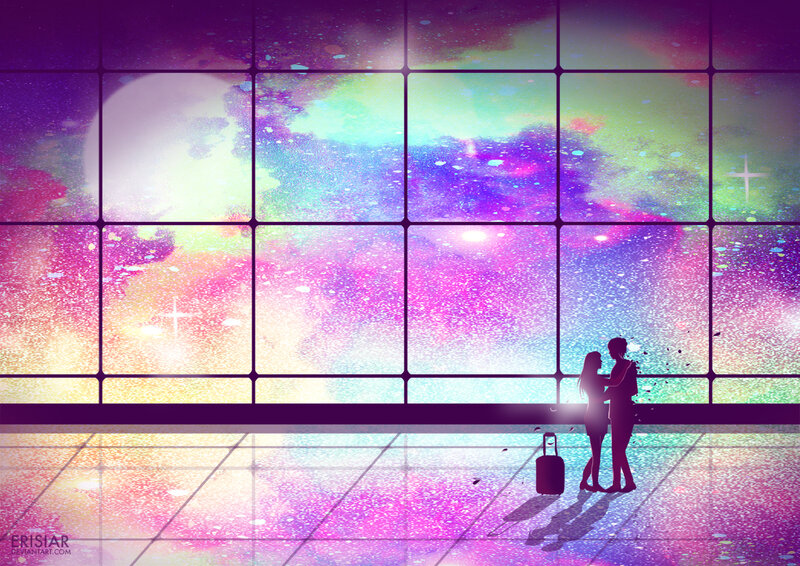 Couple Hugging at Airport