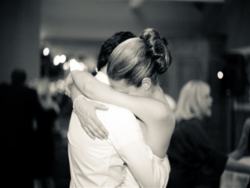 Couple Hugging — Black, Intimate