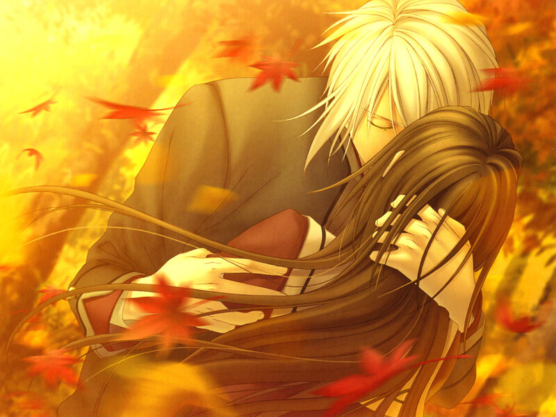 Couple Hugging in Autumn