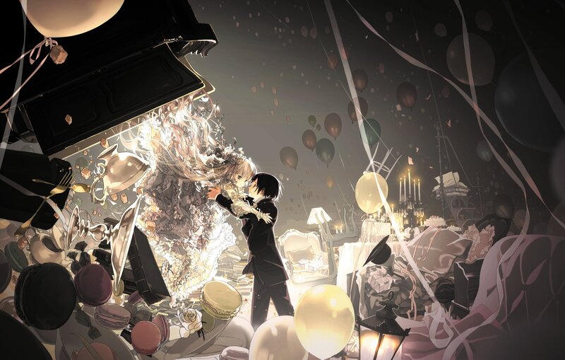 Couple Hugging in Chaos