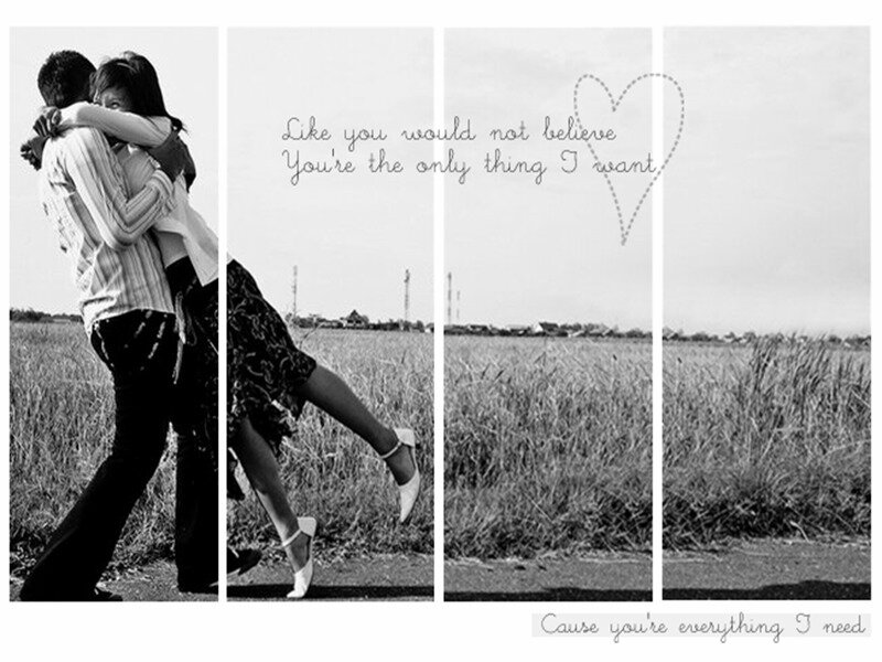 Couple Hugging in Field — Black