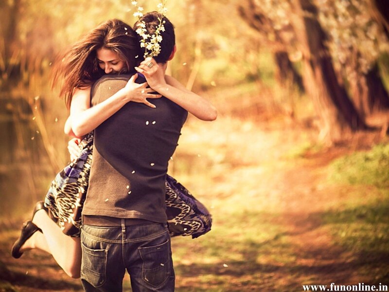 Couple Hugging in Park
