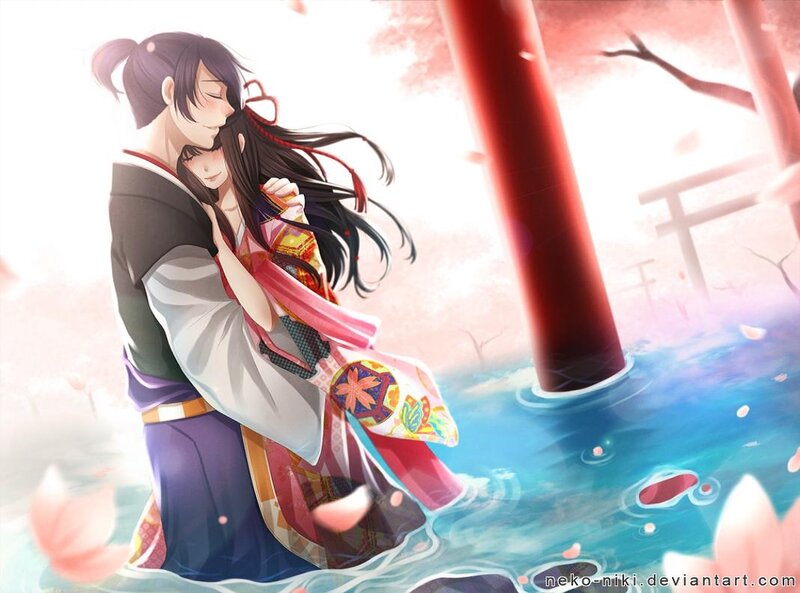 Couple Hugging in Water