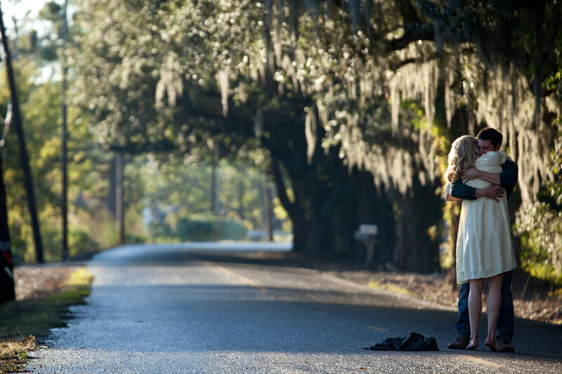 Couple Hugging on Road