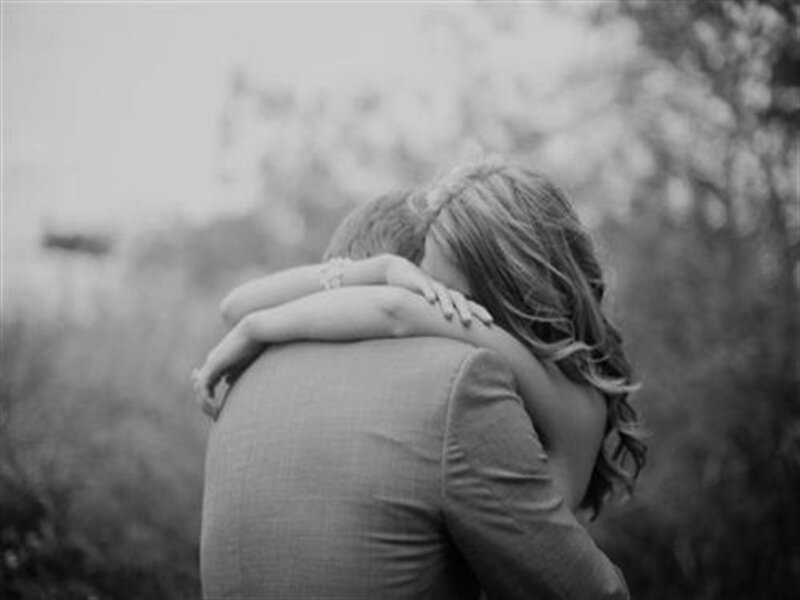 Couple Hugging Outdoors — Black, Intimate