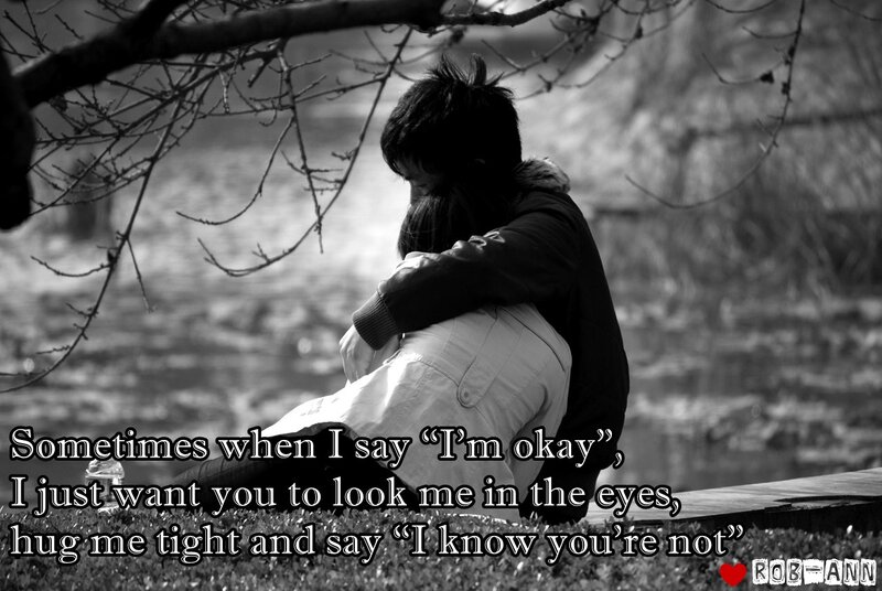 Couple Hugging Outdoors — Black