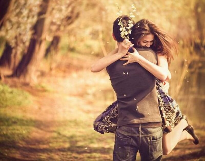 Couple Hugging Outdoors