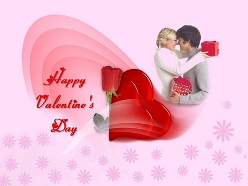 Couple Hugging with Gifts
