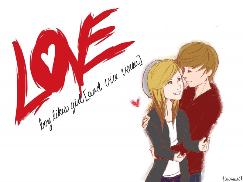 couple hugging with love text