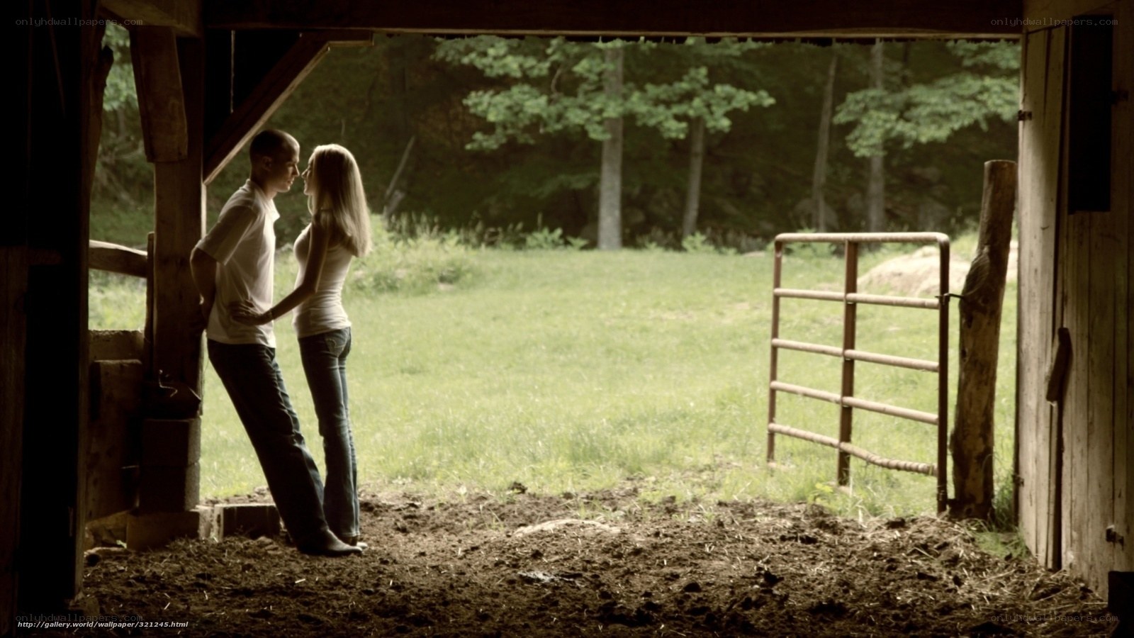 Couple in a barn