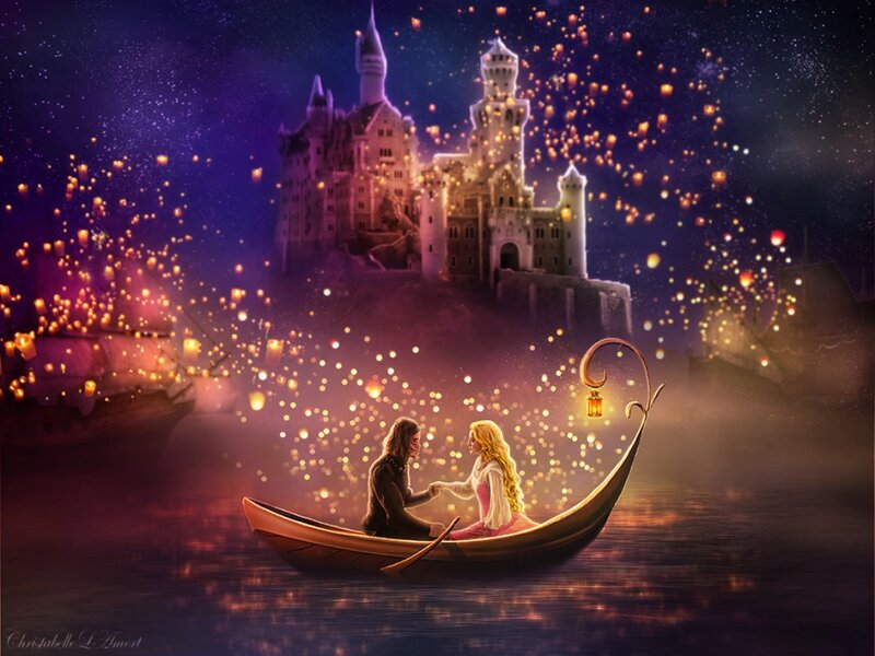 Couple in a Boat — Purple
