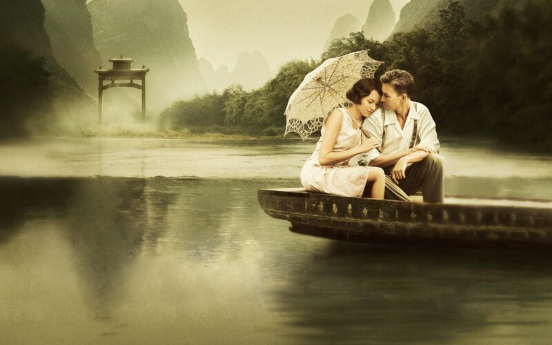 Couple in a Boat — Sepia