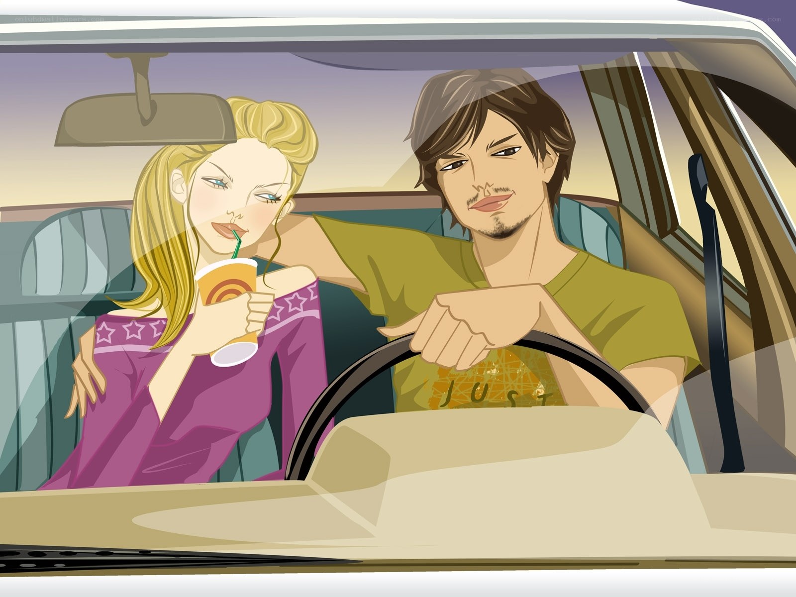 Couple in a car