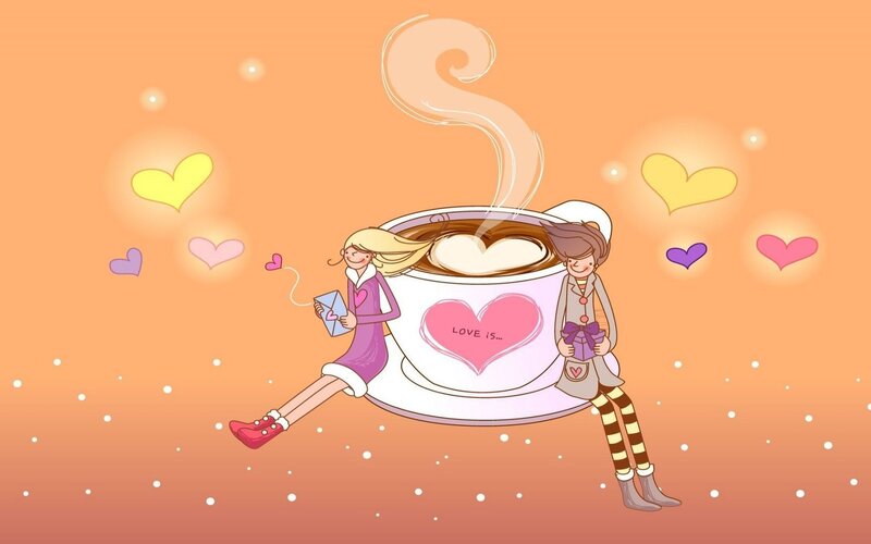 Couple in a coffee cup