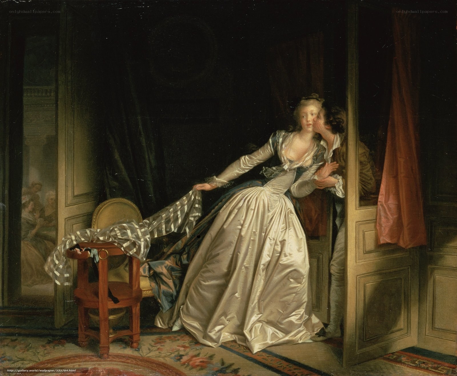 Couple in a doorway scene